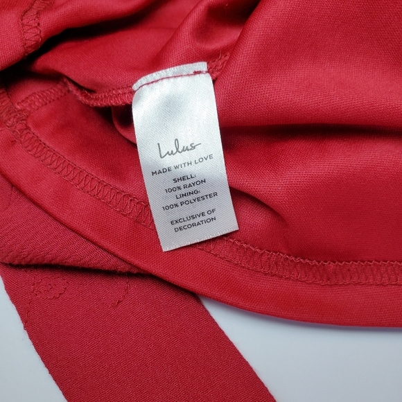NWOT Lulus In the Meadow Backless Embroidered  Red Mini Dress Sz S - Picture 7 of 13